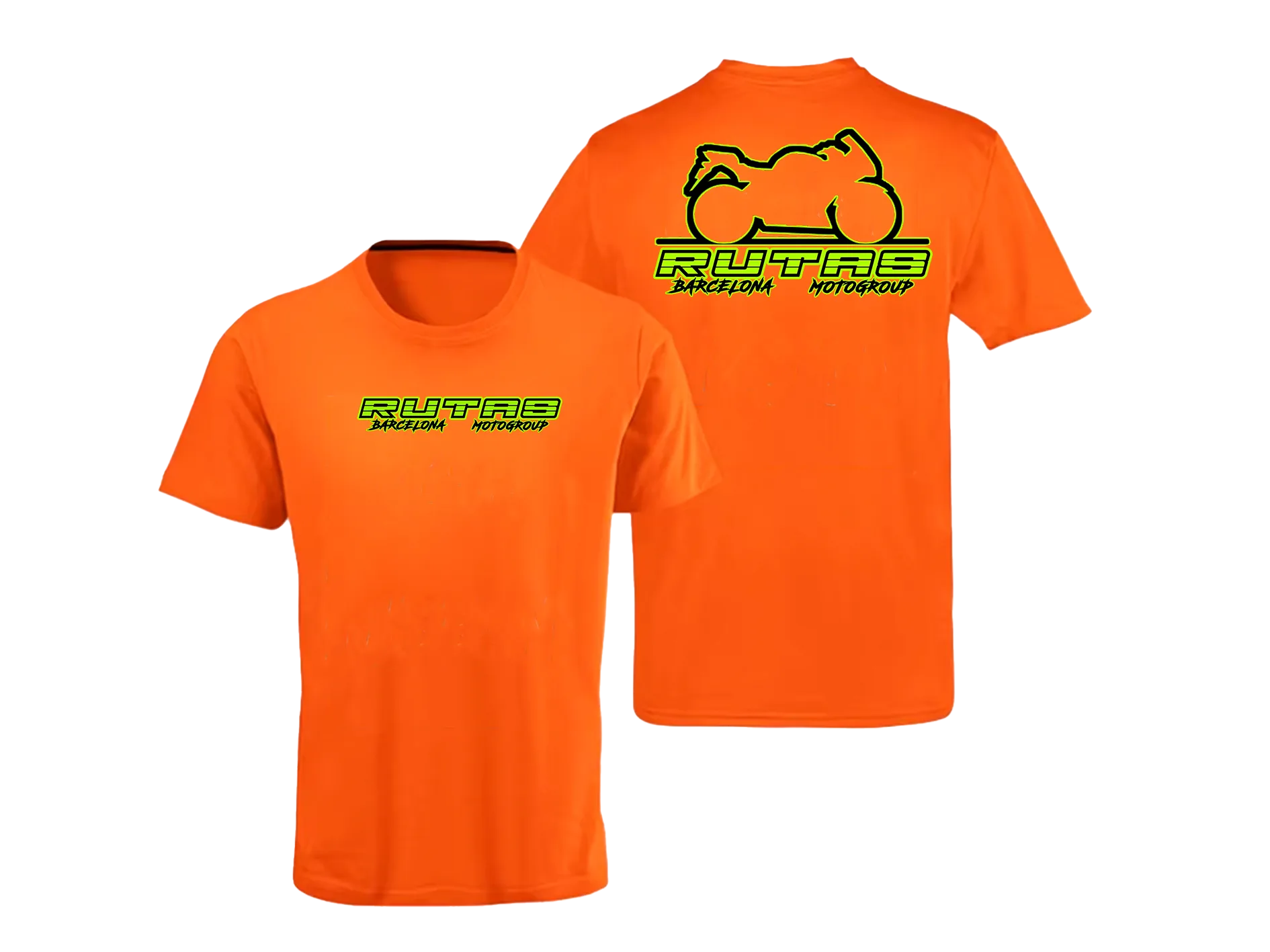 Camiseta Algodón Manga Corta Naranja PNG