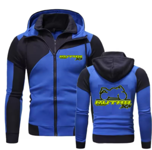 Chaqueta Sudadera con Capucha y Cremallera Azul