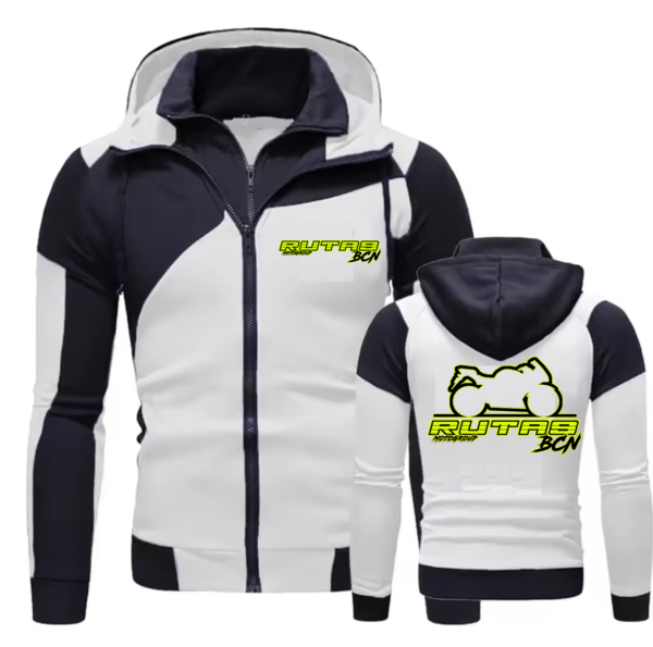 Chaqueta Sudadera con Capucha y Cremallera Blanca