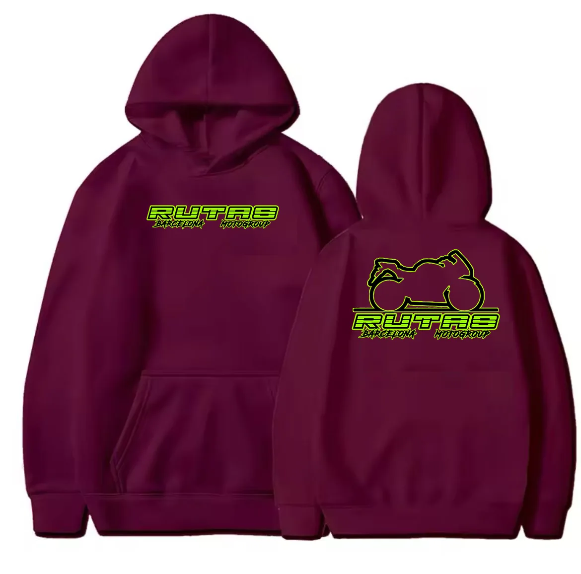 sudadera granate con capucha bolsillo canguro