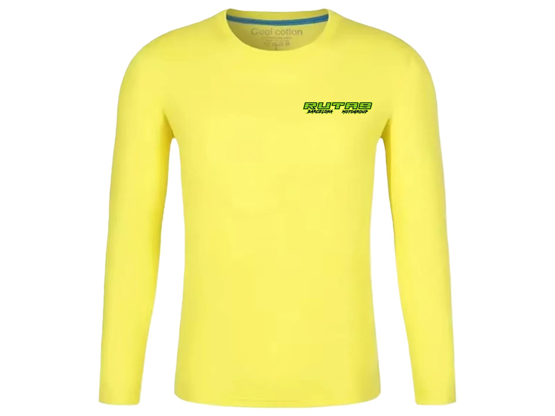 Rutas Barcelona Moto Group (RutasBcnMG) Camiseta Algodón Manga Larga Amarillo PNG